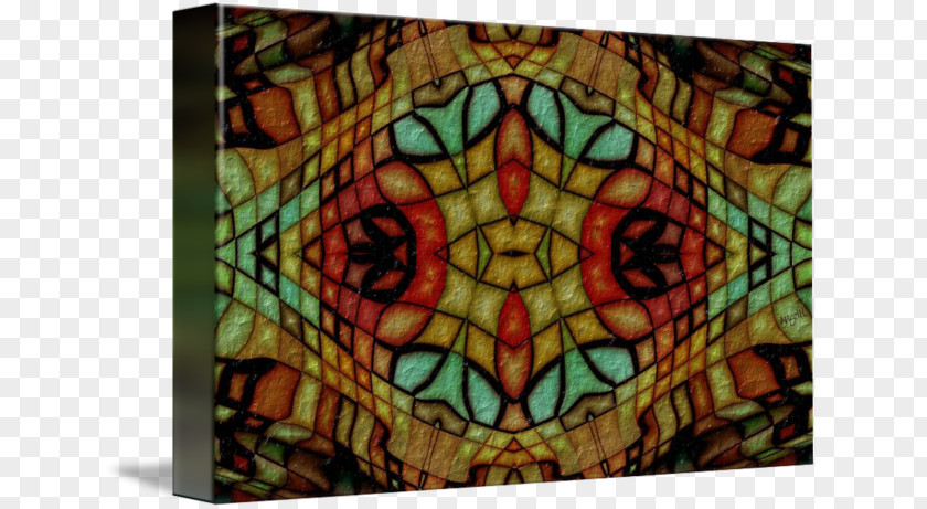Canvas Texture Stained Glass Art Symmetry Pattern PNG
