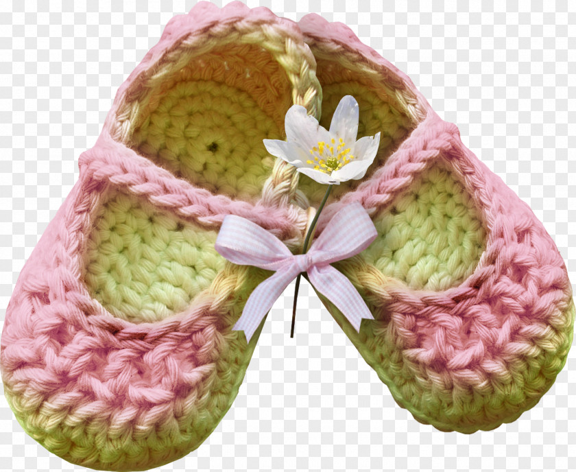 Knit Slipper Shoe Clip Art PNG