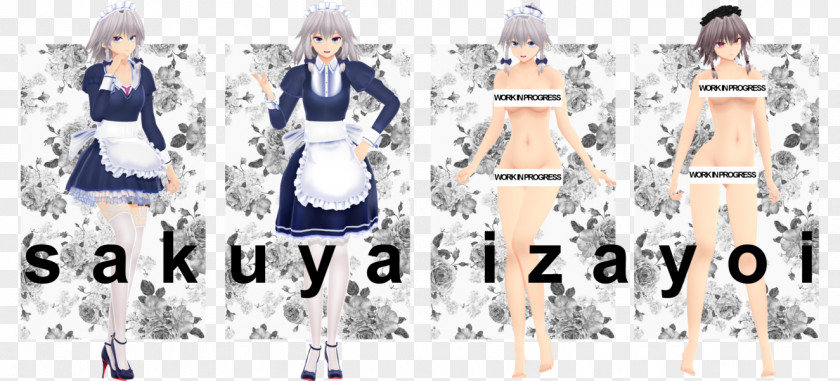 Model Sakuya Izayoi Touhou Project MikuMikuDance Team Shanghai Alice PNG