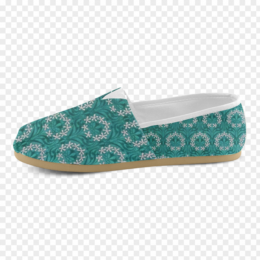 Casual Shoes Slip-on Shoe Turquoise Green White PNG