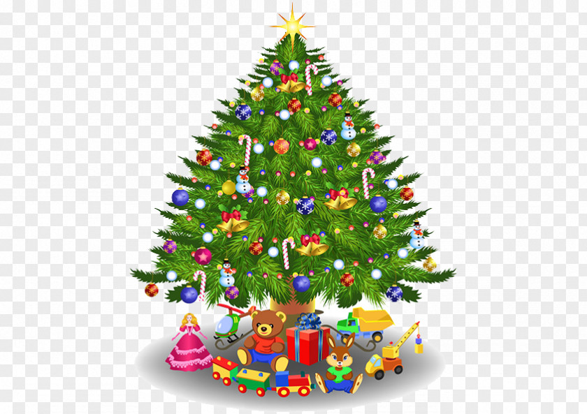 Color Christmas Tree Clip Art PNG