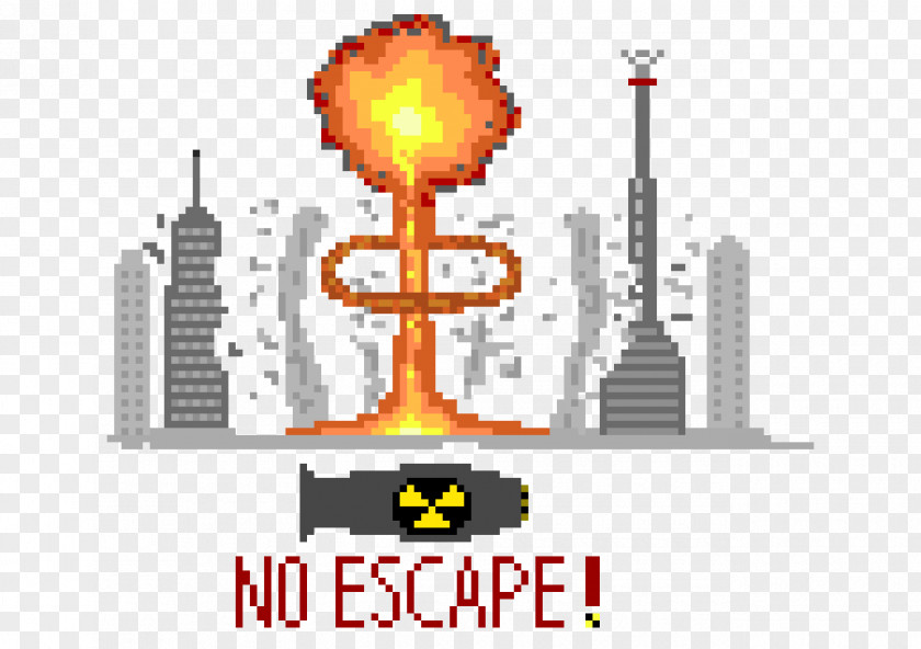 Pixel Art Nuclear Explosion Weapon PNG