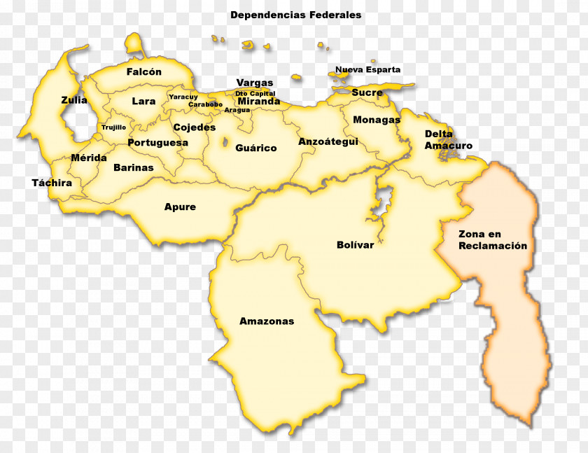 States Venezuela Vector Map PNG
