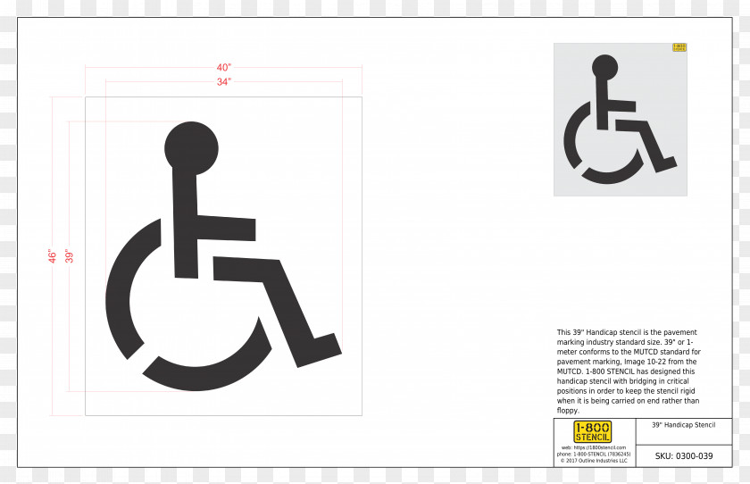 Disabled Parking Permit Stencil Disability Car Park PNG