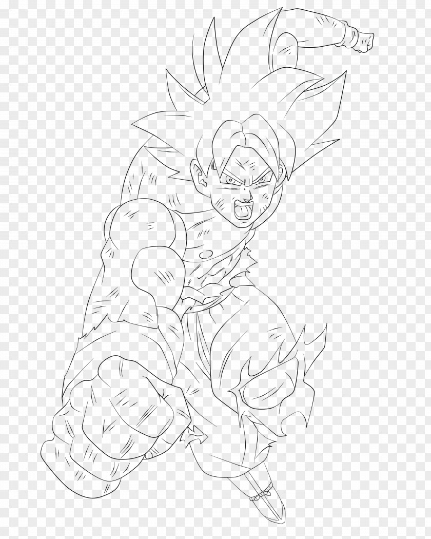 Goku Vegeta Line Art Drawing Sketch PNG