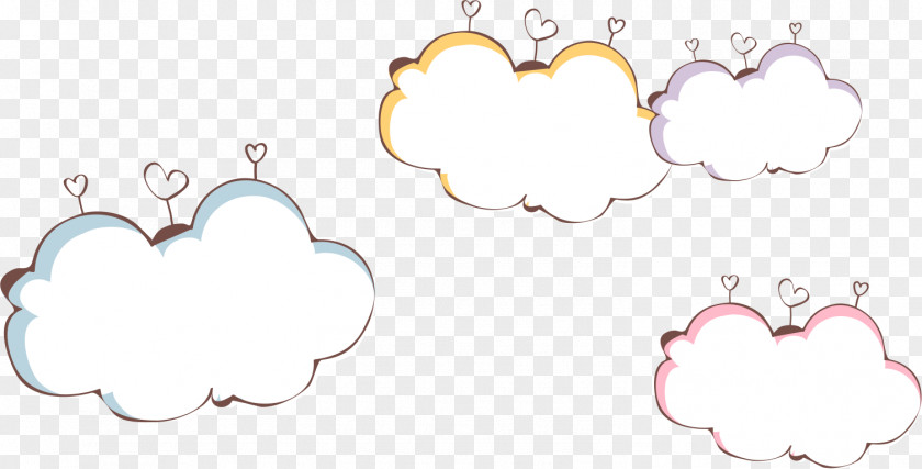 Love Clouds Border PNG