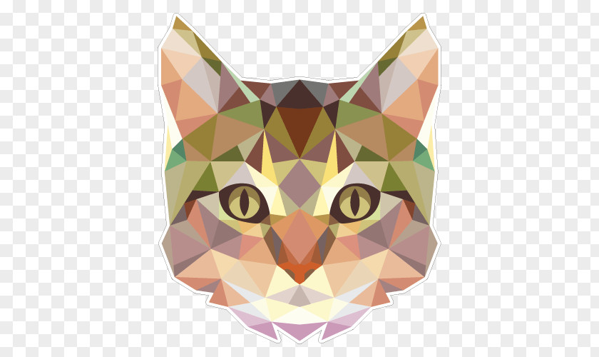 Polygonal Sphynx Cat Kitten Geometry Sticker T-shirt PNG