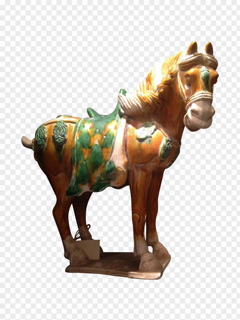 Mustang Bronze Sculpture Stallion Figurine PNG