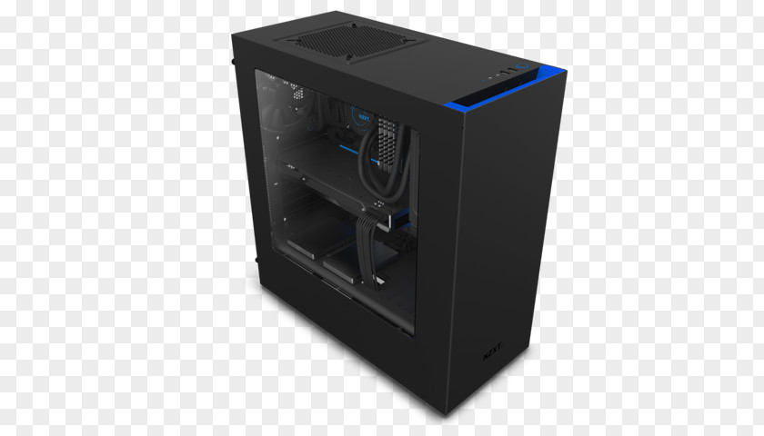 Normal Blue Desktop Computer Cases & Housings Power Supply Unit NZXT S340 Mid Tower Case Elite PNG