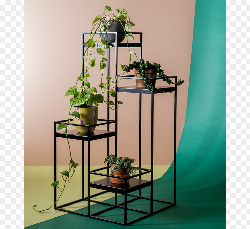 Plant Shelf Houseplant Flowerpot Metal PNG