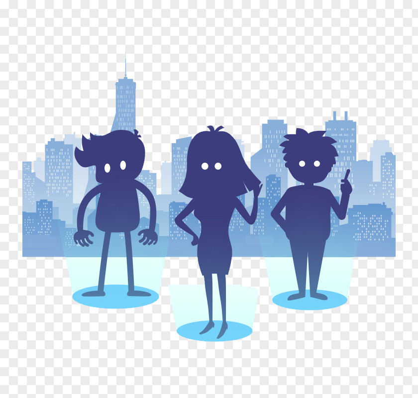 Mysterious Men And Women Under The City Illustration PNG