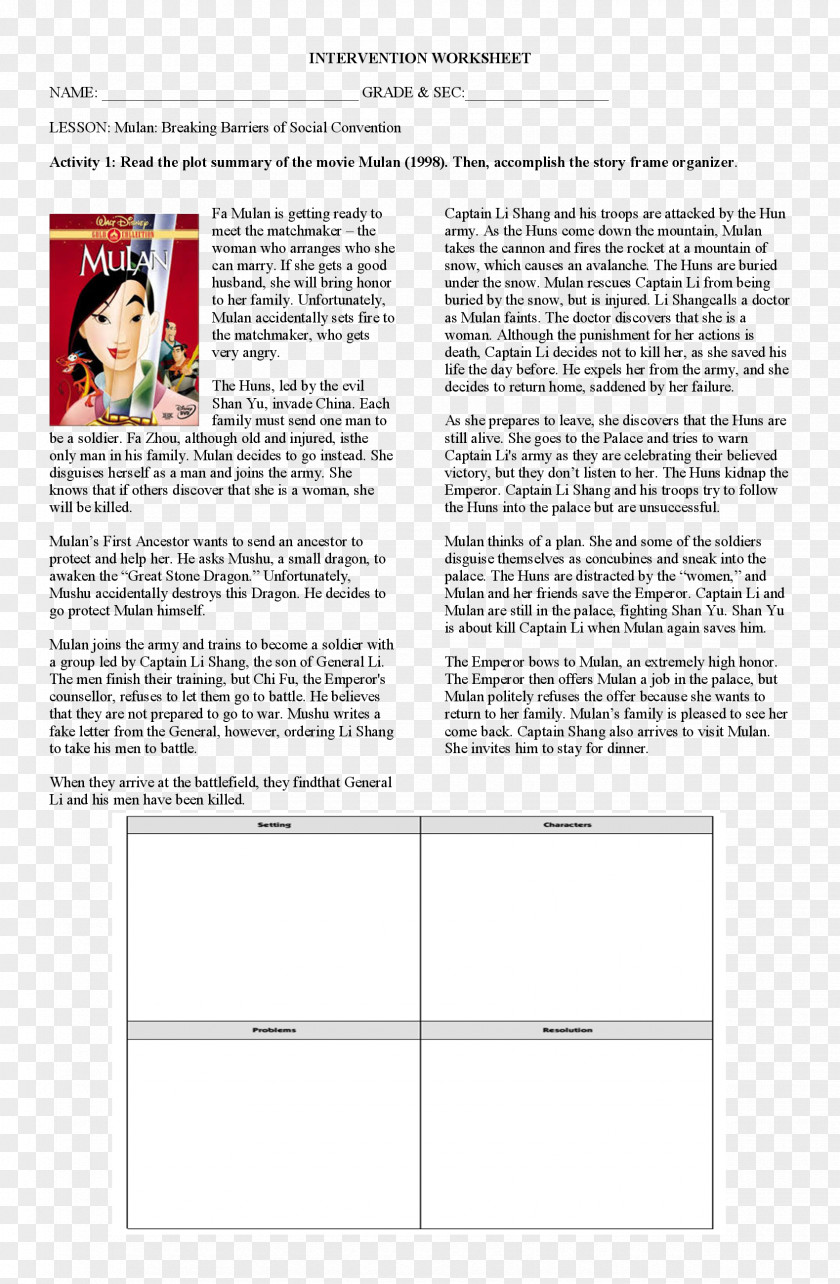 Fa Zhou Mulan Document PNG