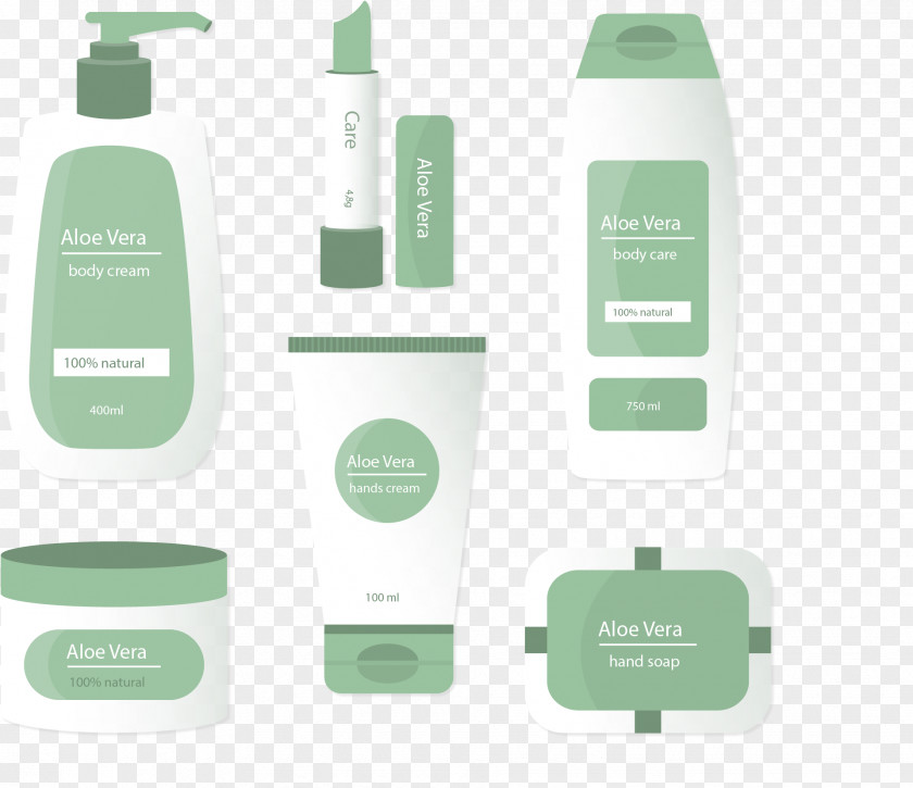 Vector Hand-painted Aloe Skin Care Package Vera Euclidean PNG