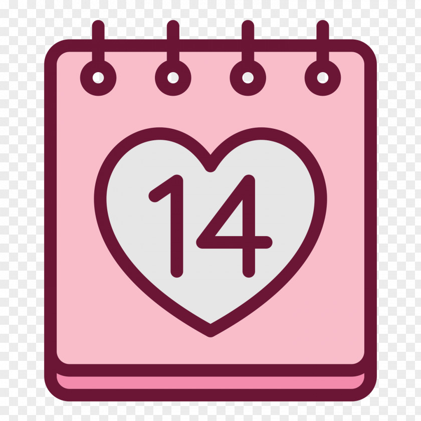 Pink Calendar Valentine's Day Icon PNG