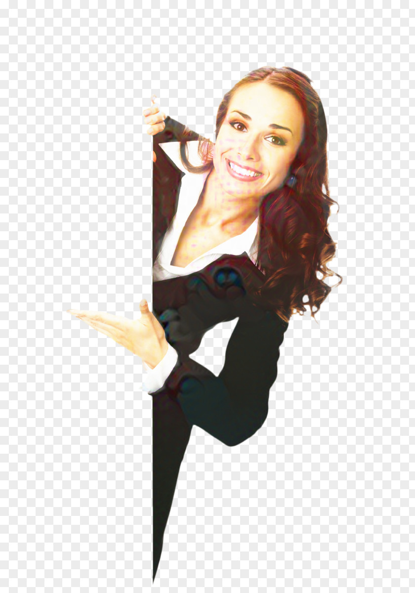 Smile Long Hair Business Woman PNG
