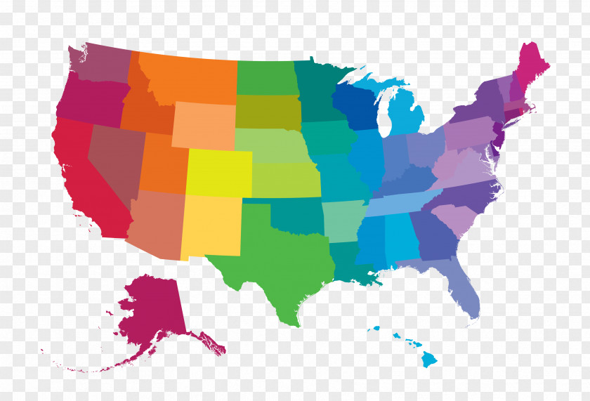 Vector Color Map United States World PNG
