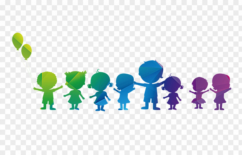 Children Silhouettes Holding Hands Silhouette Fundal PNG