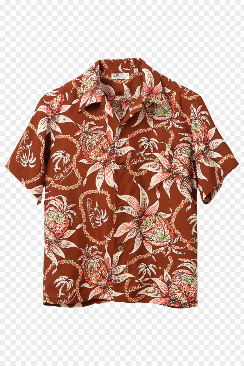 Hawaiian Pineapple Sleeve Aloha Shirt T-shirt PNG
