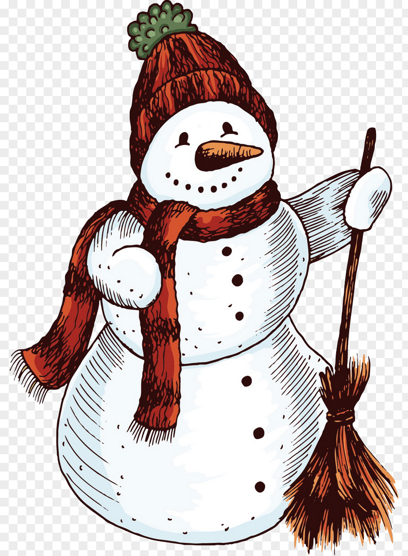 Cartoon Snowman Gift Christmas Decoration Holiday PNG