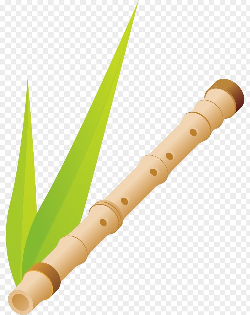 Flute And Leaves Krishna Bansuri Dizi PNG