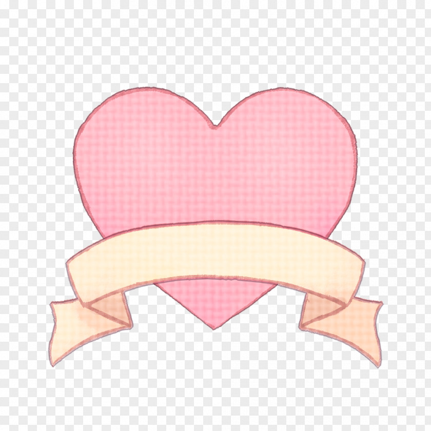 Hand Painted Heart With Ribbon Band Free. PNG