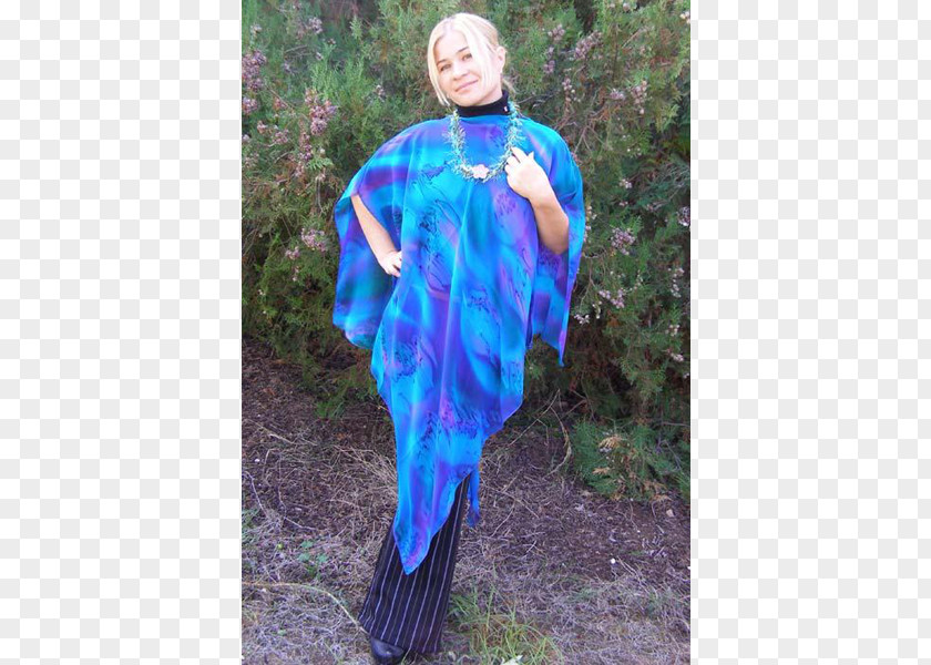 Hand Painted Robe Turquoise Electric Blue Cobalt PNG