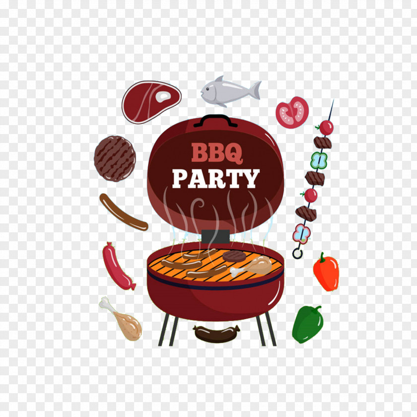 Painted Grill Barbecue Hot Dog Seafood Steak Buffet PNG