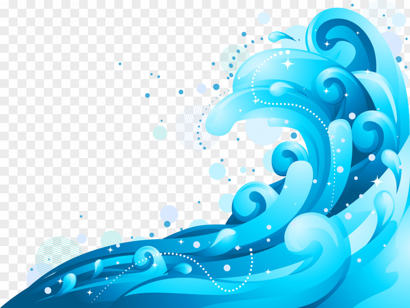 Flat Blue Waves Background Euclidean Vector Wind Wave PNG