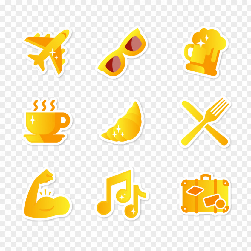 Gold Cute Little Icons Icon PNG
