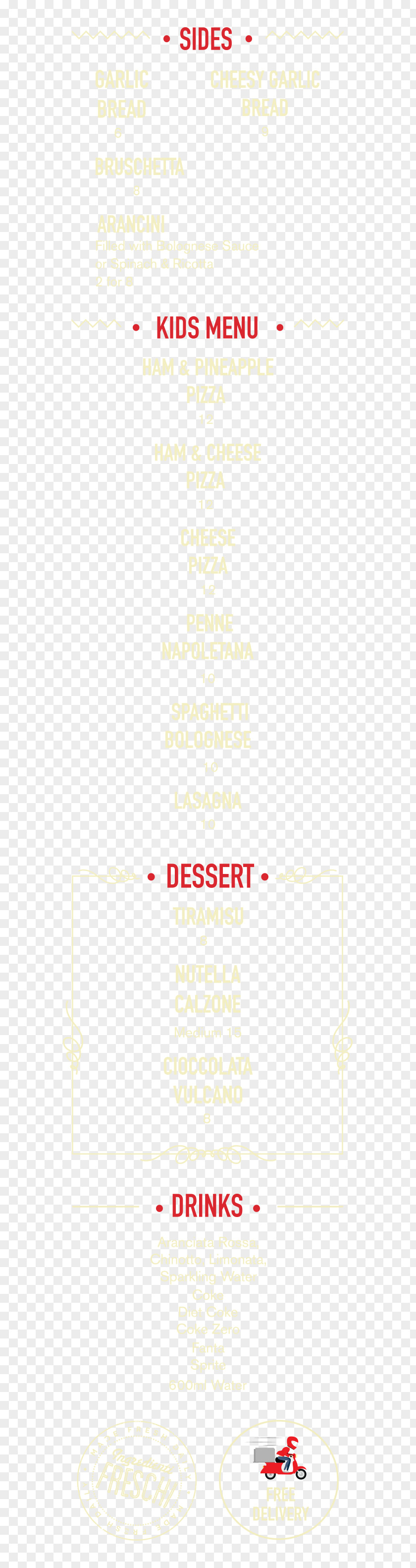 Italian Menu Paper Line Pattern PNG