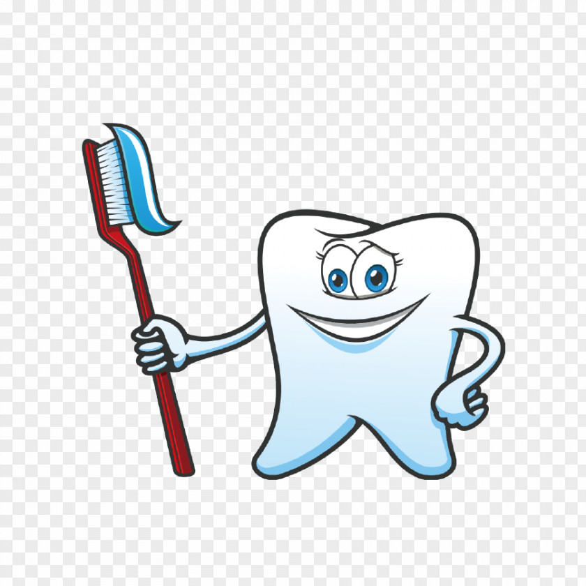 Tooth And Toothbrush Cartoon Toothpaste PNG