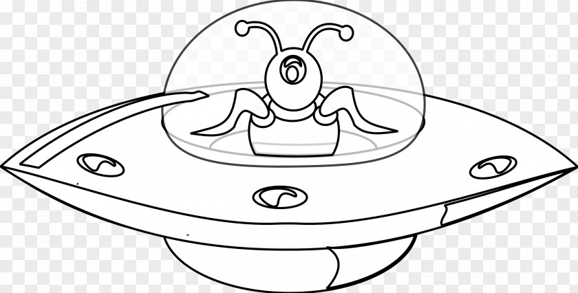 Ufo Unidentified Flying Object Black And White Saucer Coloring Book Clip Art PNG