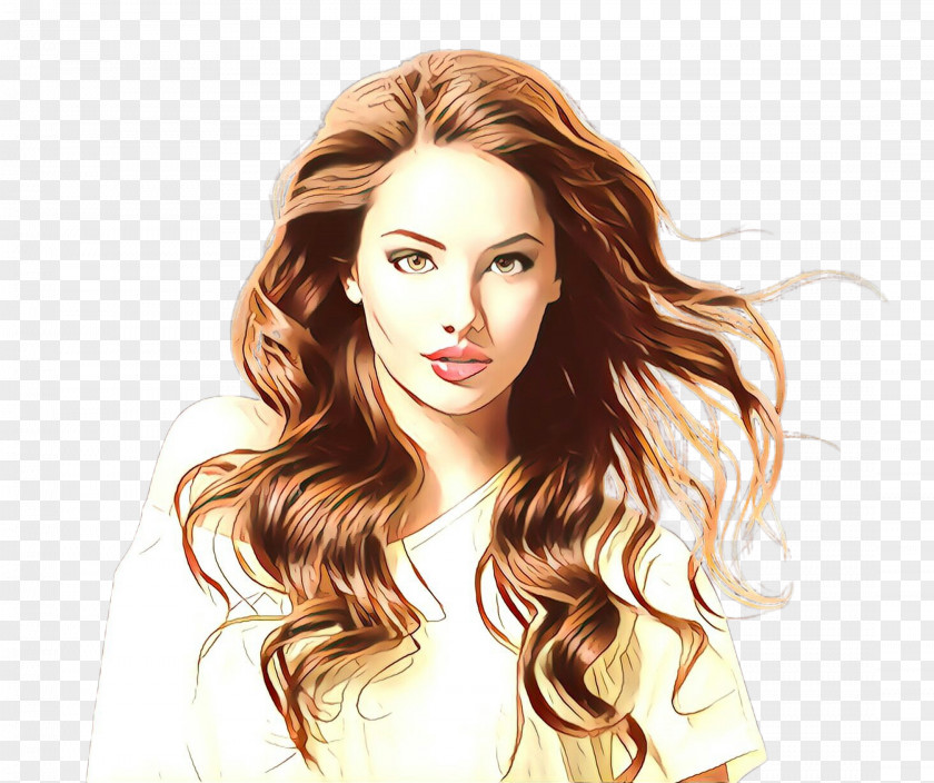 Beauty Long Hair Face Hairstyle Blond Coloring PNG