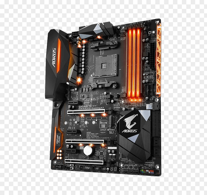 Socket AM4 Motherboard ATX CPU Gigabyte GA-AX370-Gaming K7 PNG