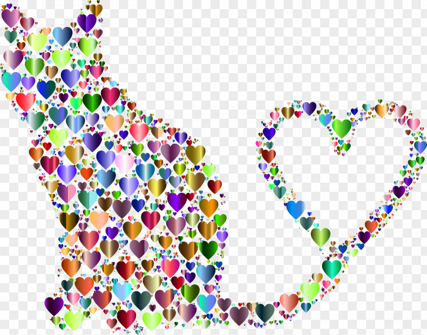 Heart Silhouette Cat Kitten Tail Clip Art PNG