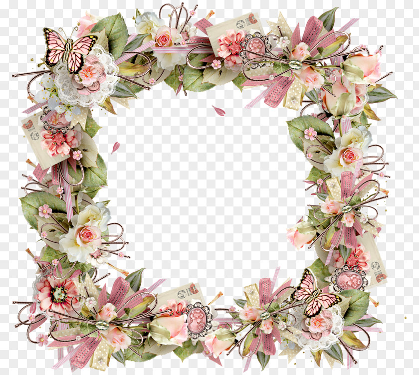 Flower Wreath Floral Design Picture Frames Paper PNG