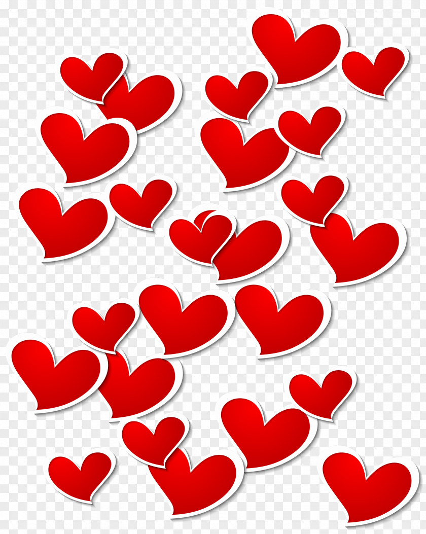 Transparent Red White Hearts Decoration PNG Picture Clipart Heart Valentine's Day Clip Art PNG