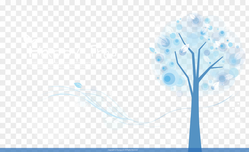 Blue Tree Illustration PNG