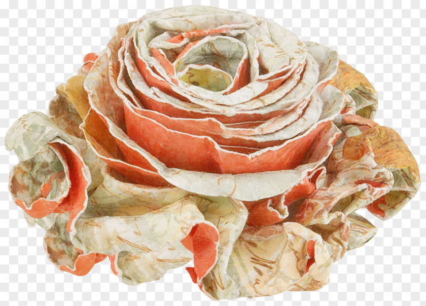 Claborate-style Garden Roses Flower Paper PNG