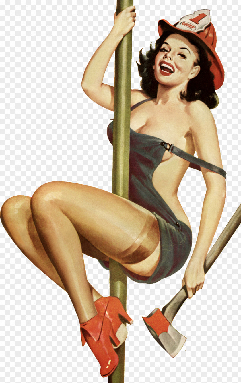 Pole Dance Firefighter Photography Tongue PNG dance Tongue, pin up, woman holding axe doing pole clipart PNG