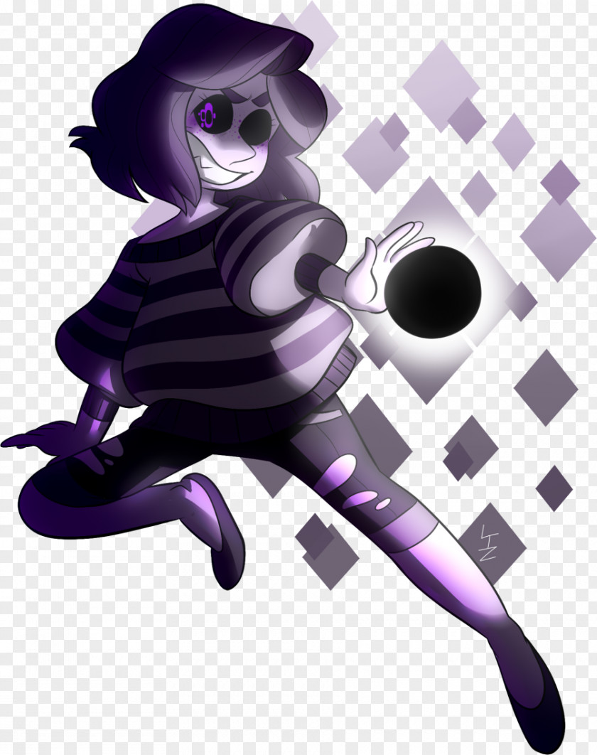 Purple Character Drawing Black PNG