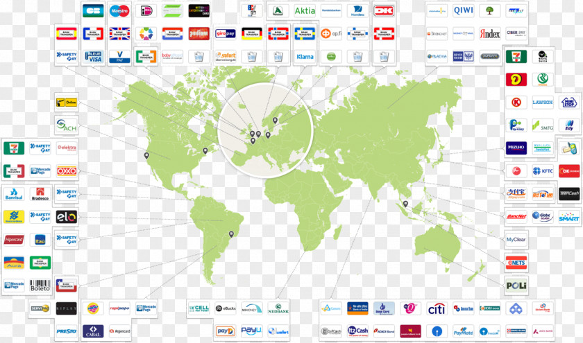 Payment World Map Globe PNG