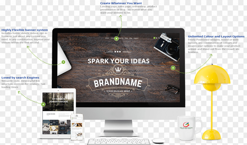 Creative Design Technology Web Development Digital Marketing Landing Page Business PNG