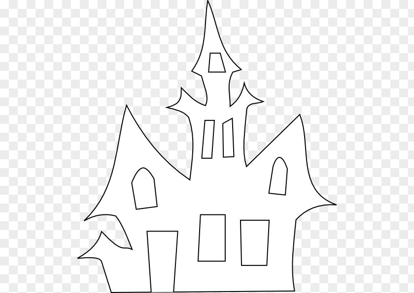 Ink Drawing Halloween Castle Bat Haunted House Silhouette Clip Art PNG