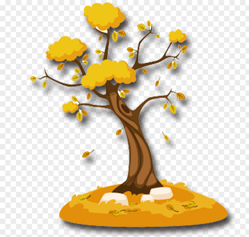 Autumn Leaves Tree Illustration PNG