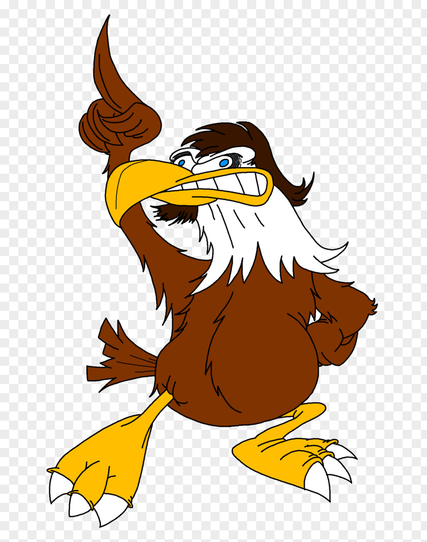 Cartoon Eagle Bald Beak Bird Animal PNG