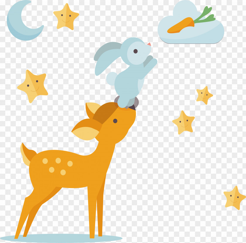 Fairy Tale Illustration Design Deer Infant Child Donation PNG
