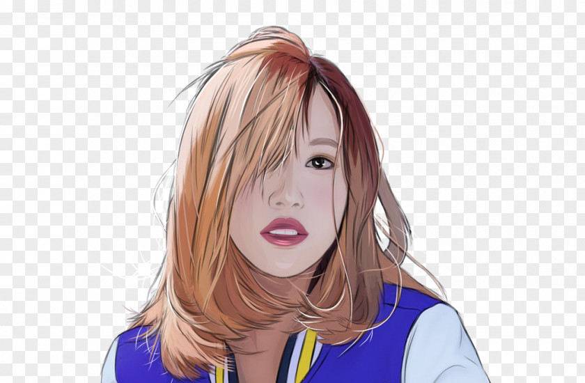 Mina Twice Hair Coloring Nose Brown Blond Purple PNG