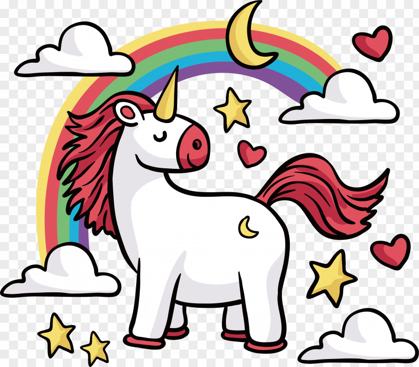 Red Mane Unicorn T-shirt Horse Rainbow PNG