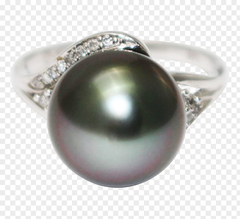 Ring Pearl Tahiti Silver Body Jewellery PNG